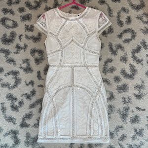 Spread Your Shine White Sequin Embroidered Bodycon Dress
